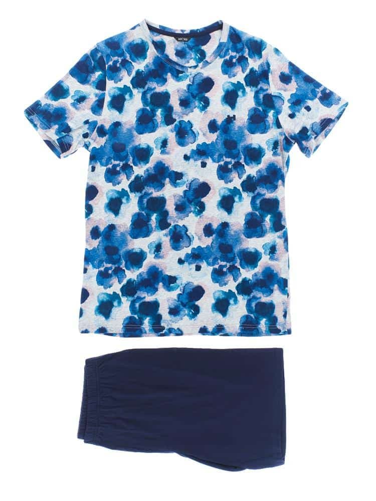 Short Sleepwear - Aqua Flowers